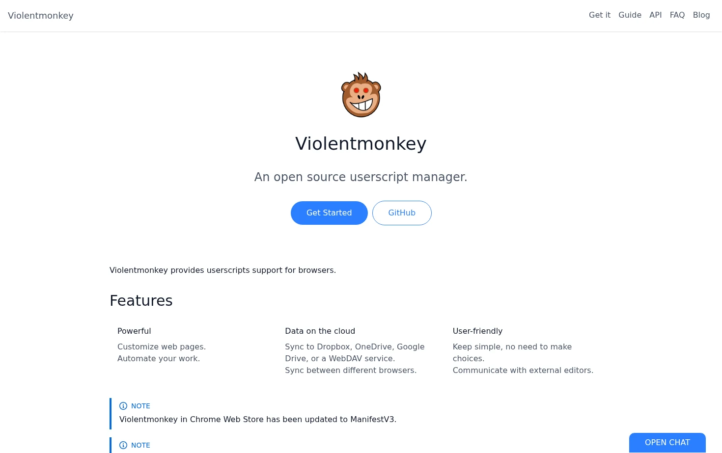 Violentmonkey 页面快照